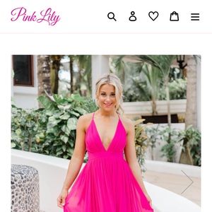 PinkLily Bright Pink Maxi Dress